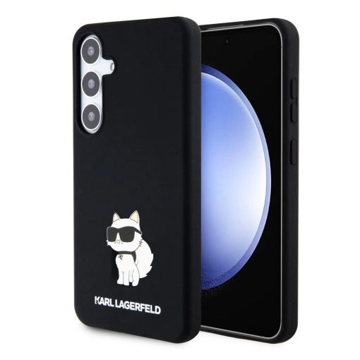 Karl Lagerfeld Liquid Silicone Choupette NFT tok for Samsung Galaxy S24+ készülékhez fekete