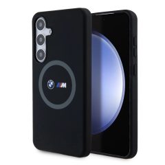   BMW M Printed Round and Logo Magsafe szilikon tok Samsung Galaxy S24+ készülékhez fekete