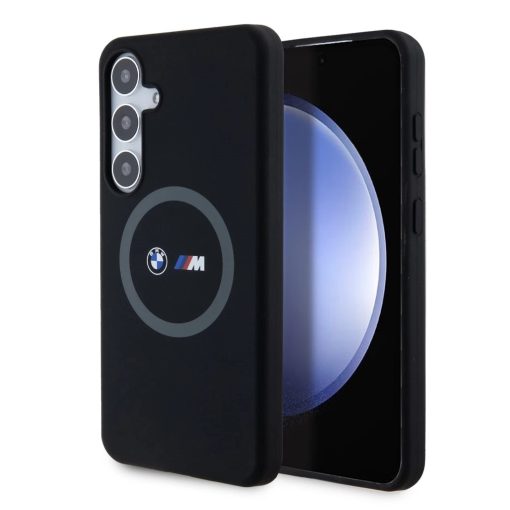 BMW M Printed Round and Logo Magsafe szilikon tok Samsung Galaxy S24+ készülékhez fekete