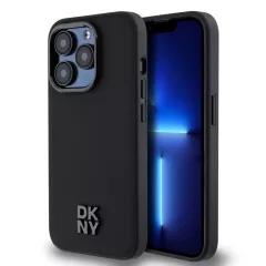   DKNY PU Leather Stack Logo Magsafe tok iPhone 15 Pro készülékhez fekete