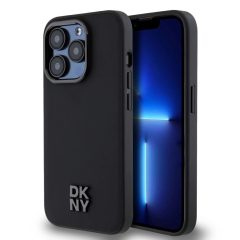   DKNY PU Leather Stack Logo Magsafe tok iPhone 15 Pro Max készülékhez fekete