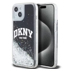   DKNY Liquid Glitter Arch Logo tok iPhone 14 készülékhez fekete