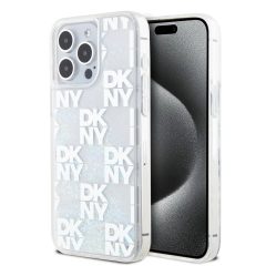   DKNY Liquid Glitter Checkered Pattern tok iPhone 15 Pro Max készülékhez áttetsző