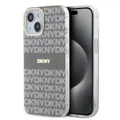   DKNY PC/TPU Repeat Pattern Tonal Stripe Magsafe tok iPhone 14 készülékhez bézs