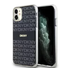   DKNY PC/TPU Repeat Pattern Tonal Stripe Magsafe tok iPhone 11 készülékhez fekete