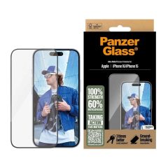   PanzerGlass edzett üveg UWF Apple iPhone 15/16 készülékhez fekete