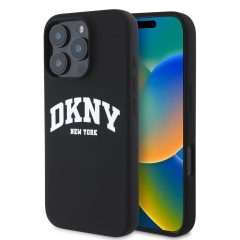   DKNY Liquid Silicone Arch Logo MagSafe tok iPhone 16 Pro Max készülékhez fekete