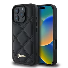   Guess PU Leather Párnázott Tok for iPhone 16 Pro készülékhez fekete