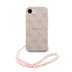   Guess PU Leather 4G Colored Ring Strap MagSafe tok iPhone 16e/17e készülékhez rózsaszín