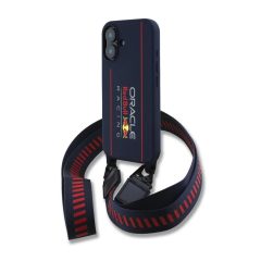   Red Bull Silicone Vertical Logo MagSafe tok + vállpánt iPhone 16 készülékhez tengerészkék