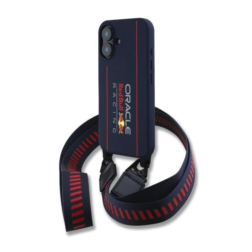 Red Bull Silicone Vertical Logo MagSafe tok + vállpánt iPhone 16 készülékhez tengerészkék
