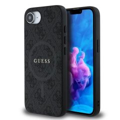   Guess PU bőr 4G Colored Ring MagSafe tok iPhone 16e/17e készülékhez fekete