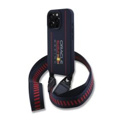   Red Bull Silicone Vertical Logo MagSafe tok + Crossbody Strap iPhone 16 Pro Max készülékhez tengerészkék
