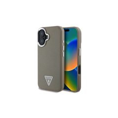   Guess PU Grained Triangle Logo tok iPhone 16 készülékhez barna