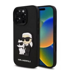   Karl Lagerfeld PU Saffiano Karl and Choupette tok iPhone 16 Pro Max készülékhez fekete