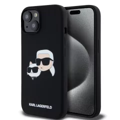   Karl Lagerfeld Liquid Silicone Double Heads MagSafe tok iPhone 15 Pro Max készülékhez fekete