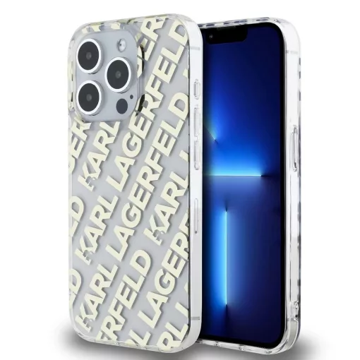 Karl Lagerfeld IML Electroplated Repeated Logo tok iPhone 15 Pro készülékhez arany