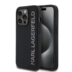   Karl Lagerfeld 3D Rubber Glitter Logo tok iPhone 13 Pro készülékhez fekete