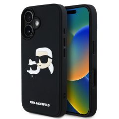   Karl Lagerfeld 3D Rubber Double Heads tok iPhone 16 készülékhez fekete