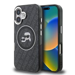   Karl Lagerfeld IML K&CH Heads Repeated Logo MagSafe tok iPhone 16 készülékhez fekete