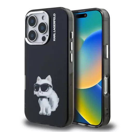 Karl Lagerfeld IML Aquarelle Choupette tok iPhone 16 Pro Max készülékhez fekete