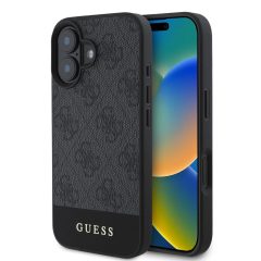 Guess PU 4G Stripe tok iPhone 16 készülékhez szürke