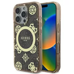   Guess IML 4G Peony MagSafe tok iPhone 16 Pro készülékhez barna