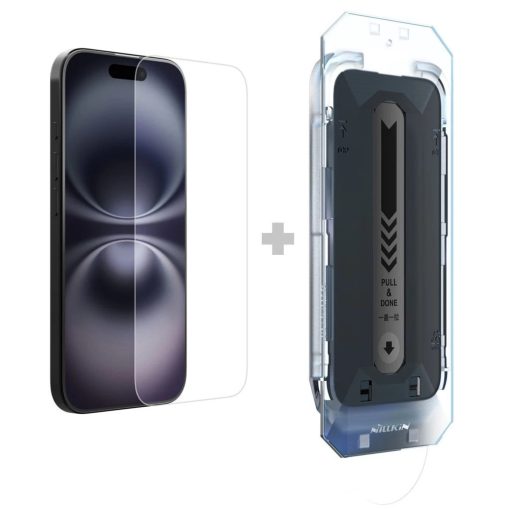 Nillkin Tempered Glass 0.2mm H+ PRO 2.5D kijelzővédő Apple iPhone 16 készülékhez (alkalmazóval)