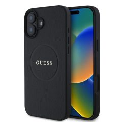   Guess PU Grained Classic Logo MagSafe tok iPhone 16 készülékhez fekete