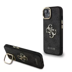   Guess PU 4G Metal Logo Stand Camera Frame tok iPhone 13 készülékhez fekete