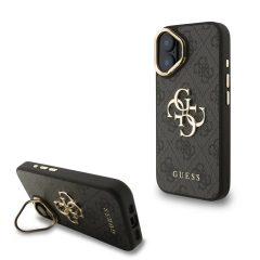   Guess PU 4G Metal Logo Stand Camera Frame tok iPhone 16 készülékhez fekete