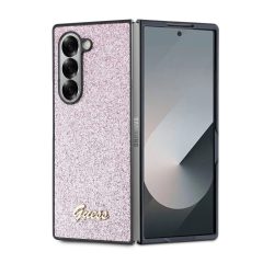   Guess PC/TPU Glitter Flakes Metal Logo tok Samsung Galaxy Z Fold 6 készülékhez rózsaszín