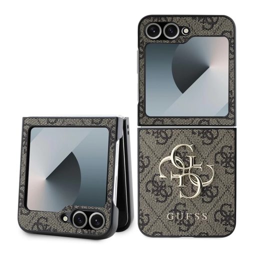Guess PU 4G Metal Logo tok Samsung Galaxy Z Flip 6 készülékhez barna