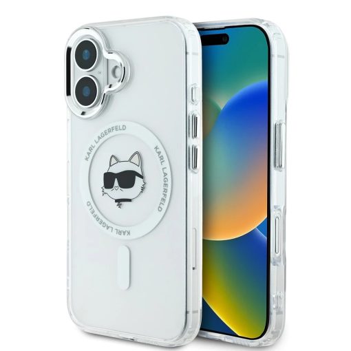 Karl Lagerfeld IML Choupette Head Metal Frame MagSafe tok iPhone 16 készülékhez átlátszó