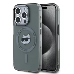   Karl Lagerfeld IML Choupette Head Metal Frame MagSafe tok iPhone 15 Pro Max készülékhez fekete