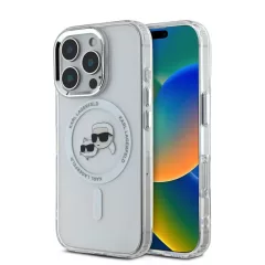   Karl Lagerfeld IML K&CH Heads Metal Frame MagSafe tok iPhone 16 Pro készülékhez átlátszó