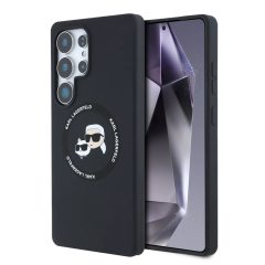   Karl Lagerfeld Liquid Silicone K&CH Heads MagSafe tok Samsung Galaxy S25 Ultra készülékhez fekete
