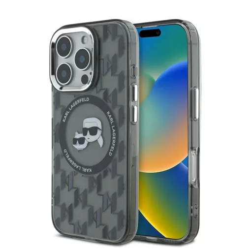 Karl Lagerfeld IML Monogram K&CH Heads MagSafe tok iPhone 16 Pro készülékhez fekete