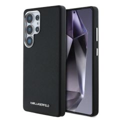   Karl Lagerfeld PU Saffiano Metal Logo and Frame tok Samsung Galaxy S25 Ultra készülékhez fekete