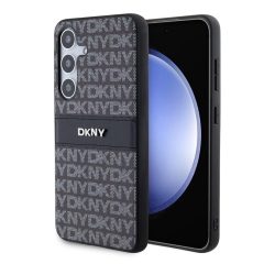   DKNY PC/TPU Repeat Pattern Tonal Stripe tok Samsung S24 készülékhez fekete