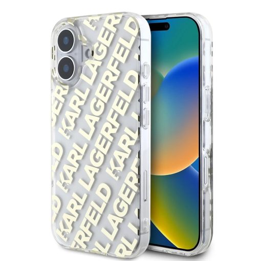 Karl Lagerfeld IML Electroplated Repeated Logo tok iPhone 16 készülékhez arany