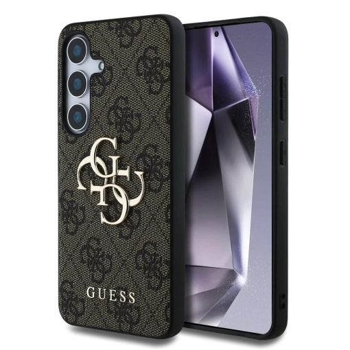 Guess PU 4G Metal Logo tok Samsung Galaxy S25+ készülékhez barna