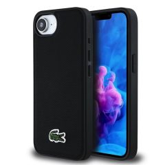   Lacoste Iconic Petit Pique Woven Logo MagSafe tok iPhone 16e/17e készülékhez fekete