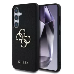   Guess PU Grained 4G Metal Logo tok Samsung Galaxy S25 készülékhez fekete