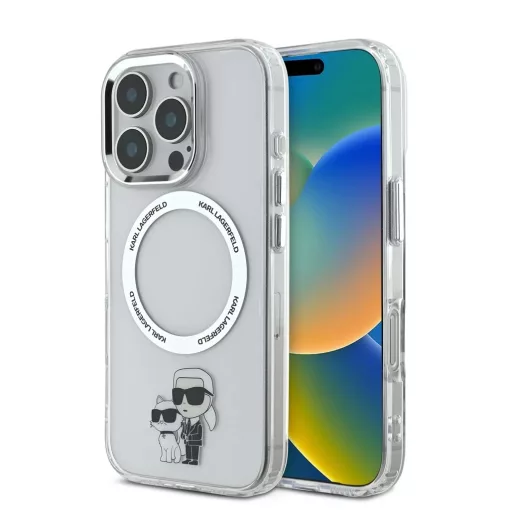 Karl Lagerfeld IML Karl and Choupette MagSafe tok iPhone 16 Pro Max készülékhez átlátszó