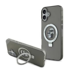   Karl Lagerfeld Ringstand Karl and Choupette MagSafe tok iPhone 16 készülékhez fekete