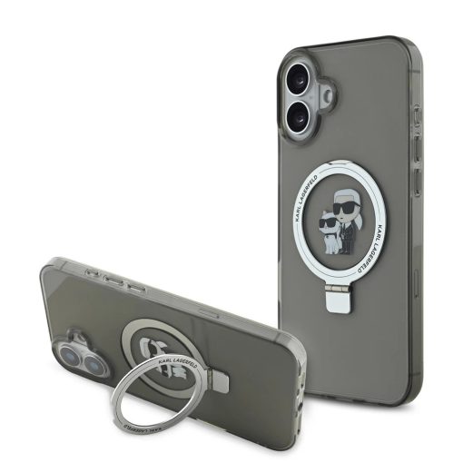 Karl Lagerfeld Ringstand Karl and Choupette MagSafe tok iPhone 16 készülékhez fekete