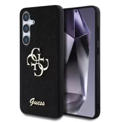  Guess PU Fixed Glitter 4G Metal Logo tok Samsung Galaxy S25 készülékhez fekete