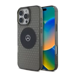   Mercedes PC/TPU Star Pattern MagSafe tok iPhone 16 Pro készülékhez fekete
