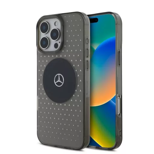 Mercedes PC/TPU Star Pattern MagSafe tok iPhone 16 Pro készülékhez fekete